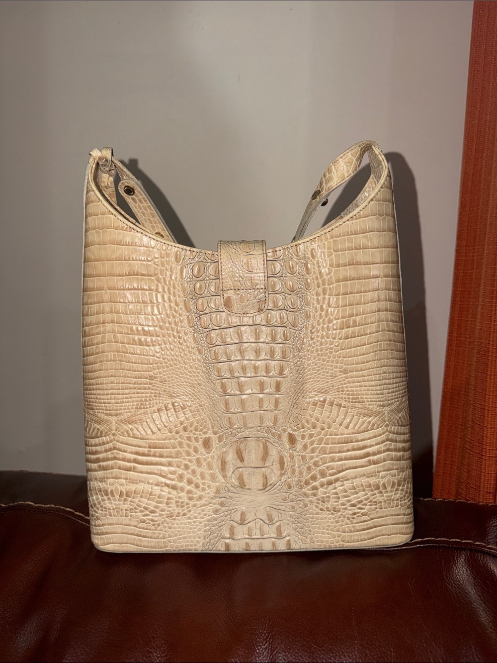 ‼️Brahmin Croc Embossed Leather Shoulder Bag - Picture 4 of 12